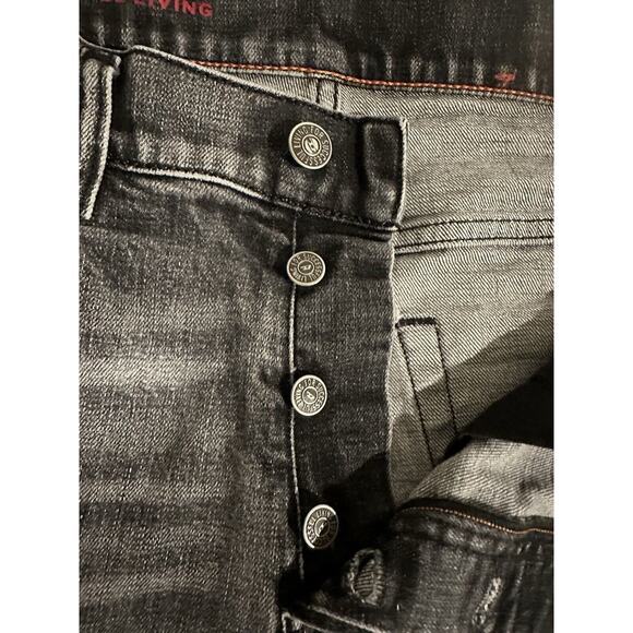 Diesel Jeans Mens 32x32 Black Denim D-Fining Italian Selvedged Button Repairable - Picture 6 of 16